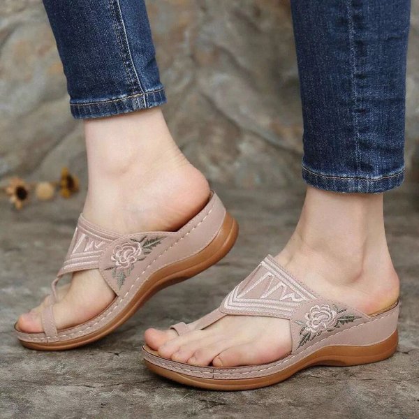 Embroidered Flip Flops Summer Sandals Women Slippers
