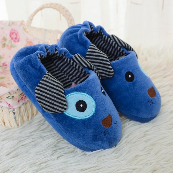 Children's Cartoon Plush Puppy Cotton Slippers