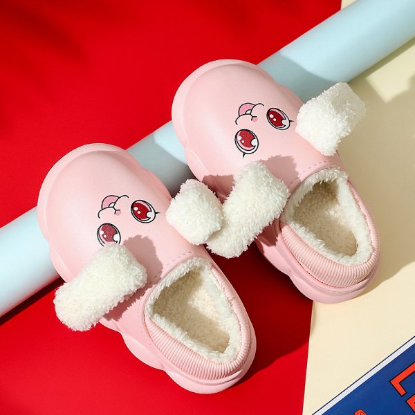 Ins Thick Soled Waterproof Children's Cotton Slippers